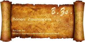 Benes Zsuzsanna névjegykártya