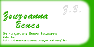 zsuzsanna benes business card